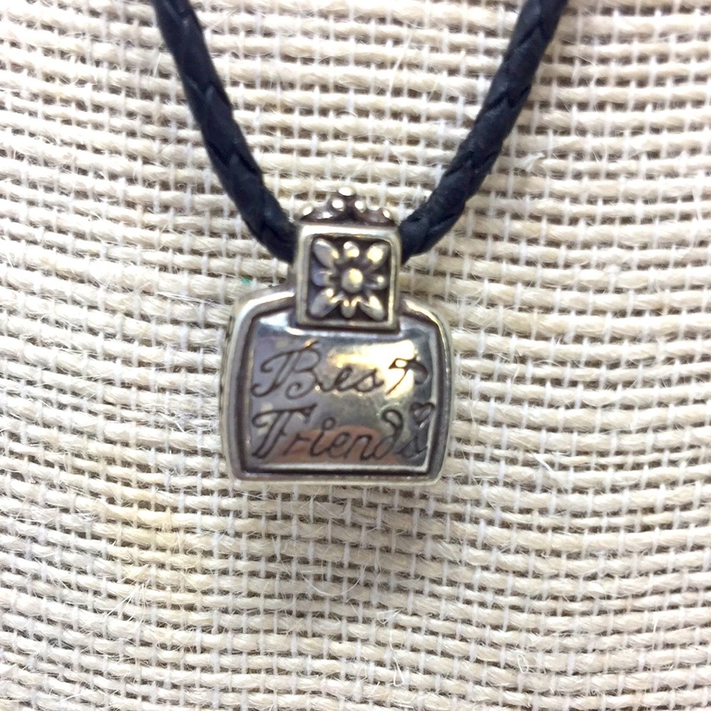 Brighton necklace black cord “Best Friends”